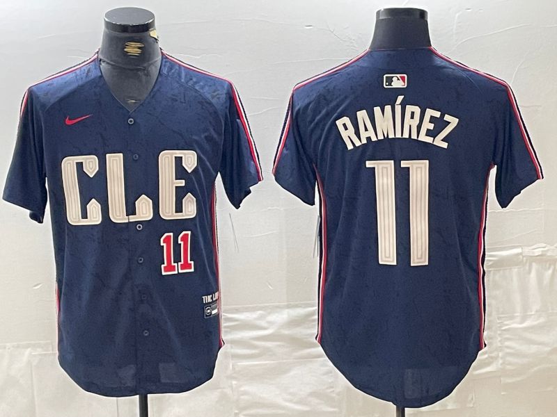 Men Cleveland Indians 11 Ramirez Blue City Edition Nike 2024 MLB Jersey style 8